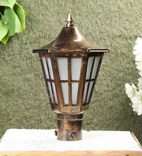 MOHAR SINGH JI STORE Main Gate Light with Waterproof Design for Home Entrance & Outdoor Decor - Enhance Your Garden, gate with Fancy Modern Lamps Antique Golden Color (Bulb not Included)