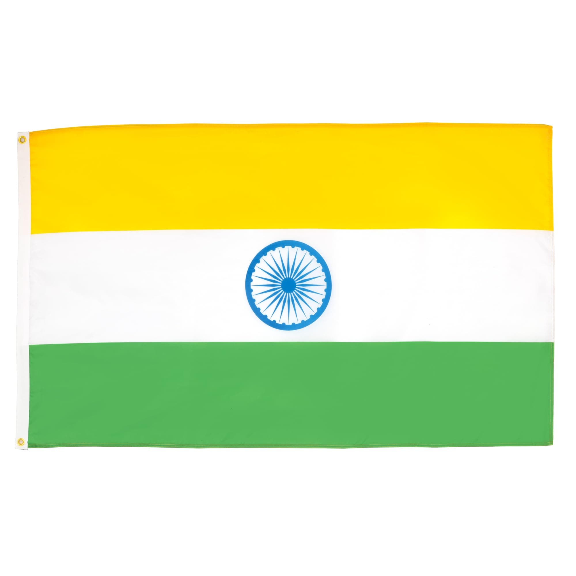 India Flag - 2x3 Ft - Light Polyester Indian Banner with Two Brass Eyelets - Fade Resistant - Vivid Colors - 2' x 3' Feet - 90x60 Cm