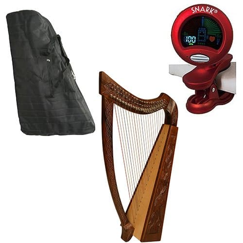 Roosebeck Heather Harp 22-String Vine Design Deluxe Package w/Gig Bag, and Tuner