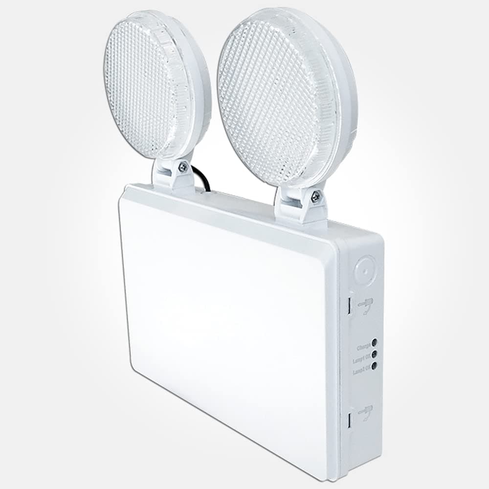 Emergency Non-Maintained Adjustable Twin Head LED Spot Lighting Emergency Exit Light Fire Safety Lighting 4W 6500K Daylight