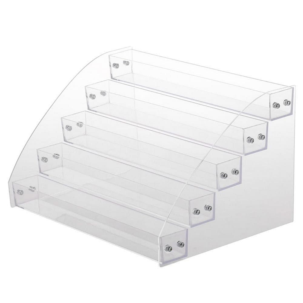 5 Layer Clear Transparent Acrylic Nail Polish Rack, Multifunction Makeup Lipsticks Display Tray Stand, Cosmetic Nail Polish Storage Shelf, Nail Polish Salon Exhibition Container Case Nail Tools