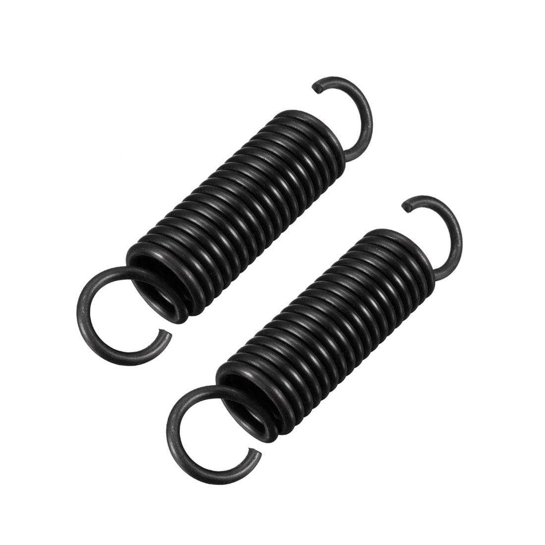 Sourcingmap Extension Spring - 2.5mm Wire Dia, 18mm OD, 80mm Free Length Spring Steel Small Dual Hook Tension Spring 2pcs