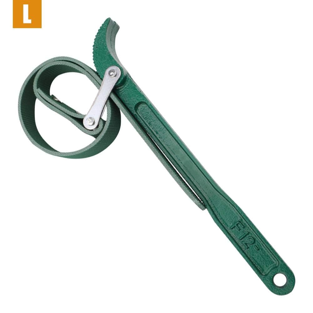 Following Multi-Purpose Adjustable Belt Strap Wrench- 12" and 8" Steel Handle Strap Filter Opener Wrench for Opening Filter Pipe- Anti-corrosion oil filter Wrench expedient