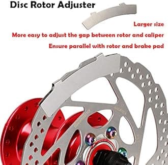 Farbetter Bike Disc Brake Kit, Including Front and Rear Caliper, 160mm Rotor, Mechanic Tool-Free Pad Adjuster for Mountain Bike, Road Bike, Fixed Gear Bike, MTB, BMX (Red)
