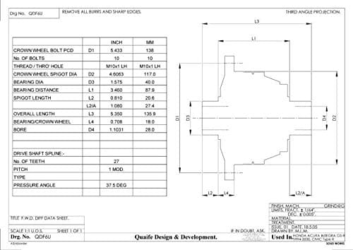 Quaife QDF6U Differential (Qdf6U Atb Helical Lsd), 1 Pack