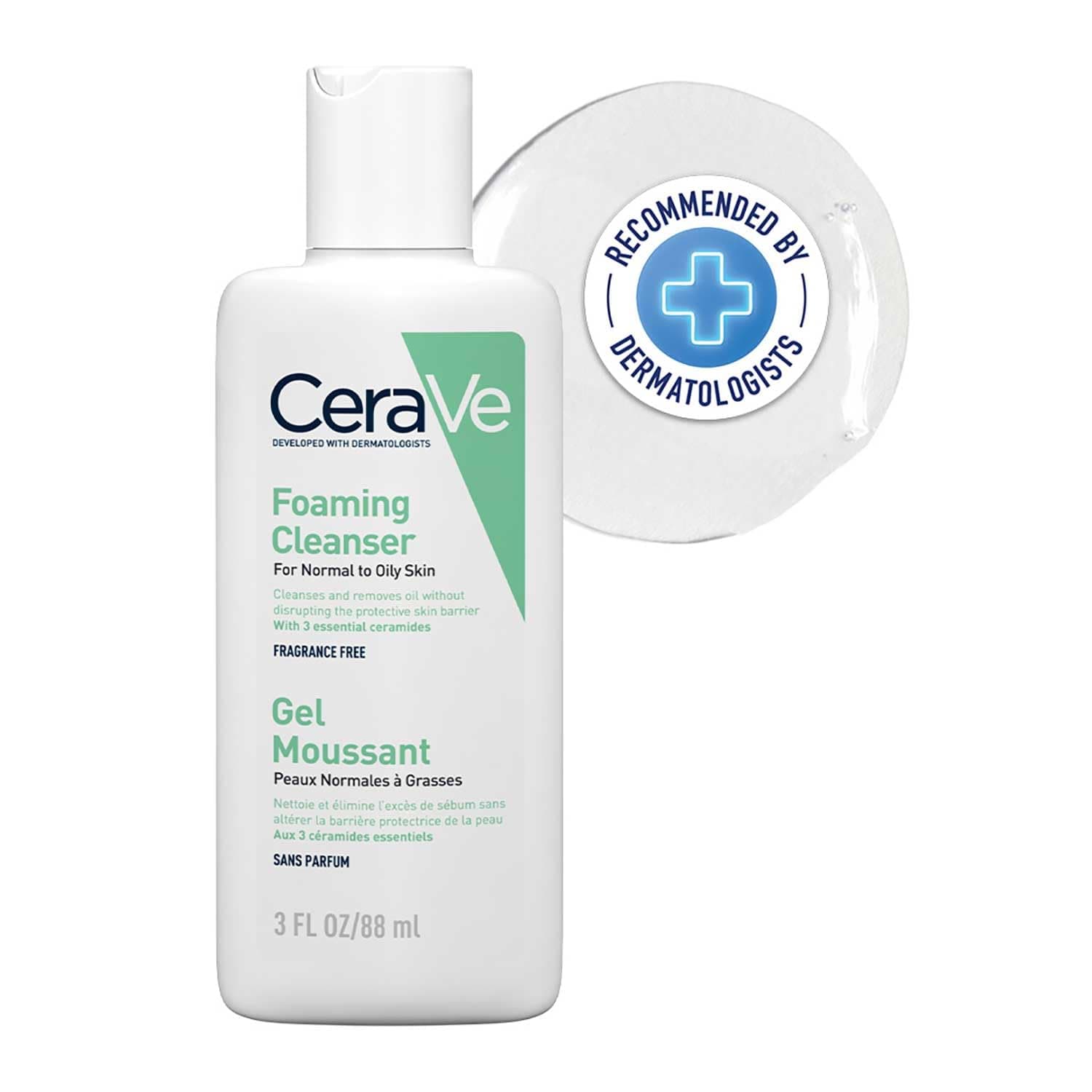 Foaming Cleanser For Normal To Oily Skin (88ml) - Dermatologist-Developed Facewash | Non-Comedogenic And Fragrance-Free Cleansers For Acne-Prone Skin