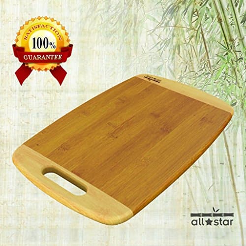 All Star Bamboo Cutting Board - Thick Sturdy Medium Sized 16x12 Board - Handles Almost All Cutting Jobs