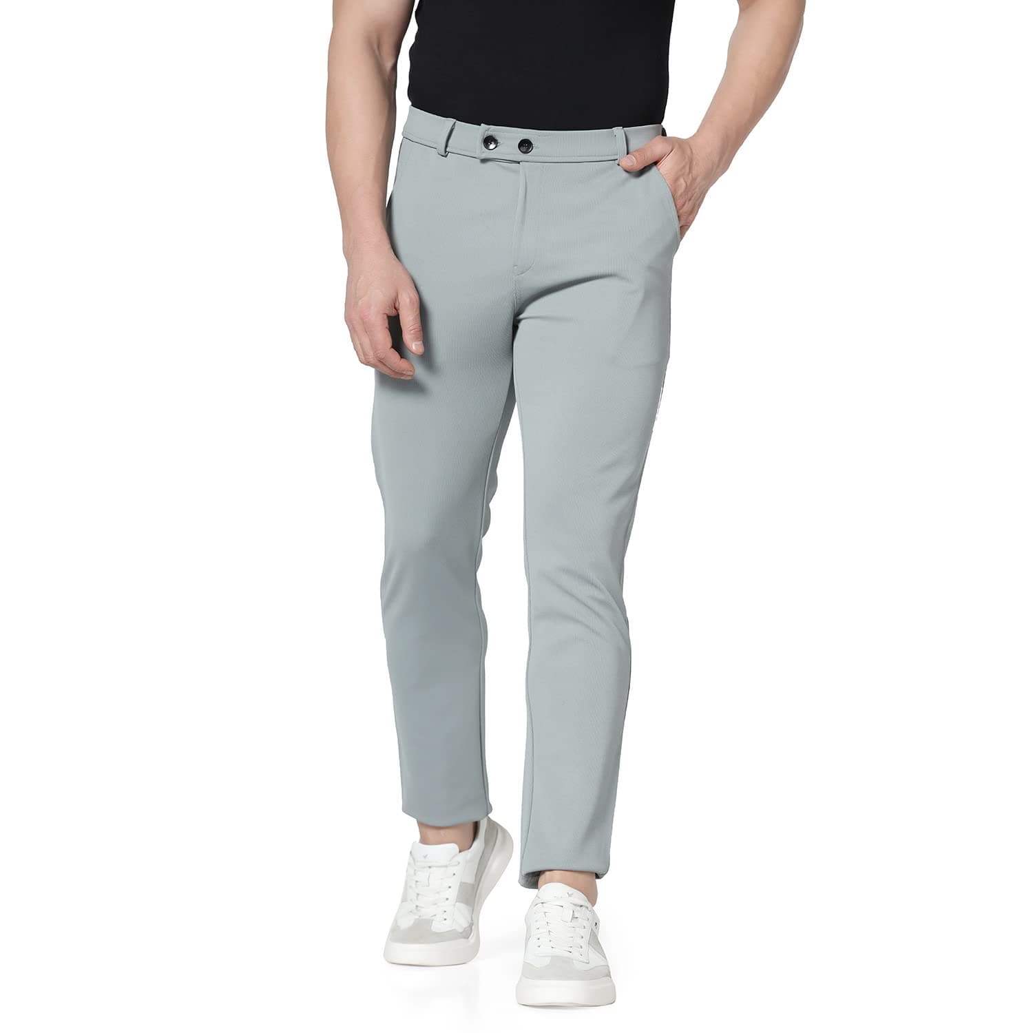 TOPLOTMen's Regular Fit Causal Trouser