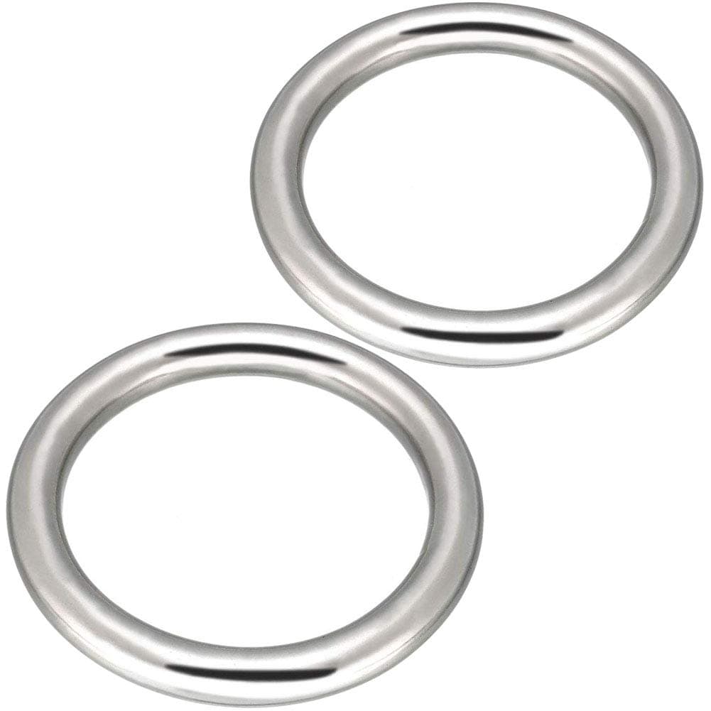 Abimars Seamless Metal O Ring 4", 2 Pack 304 Stainless Steel Rings, Solid, Heavy Duty