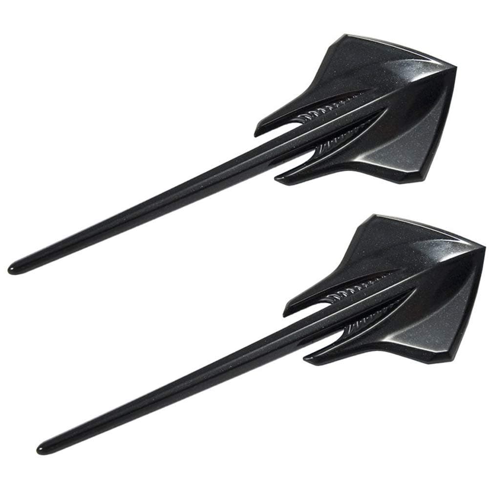 2pcs Stingray Shark Emblems, 3D Finish Emblem Decals Stickers Replacement for Corvette Fenders Trunk (Black)