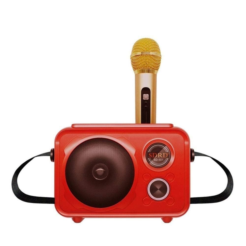 Speaker Microphone Integrated Single Sing Mobile Phone Karaoke | Red