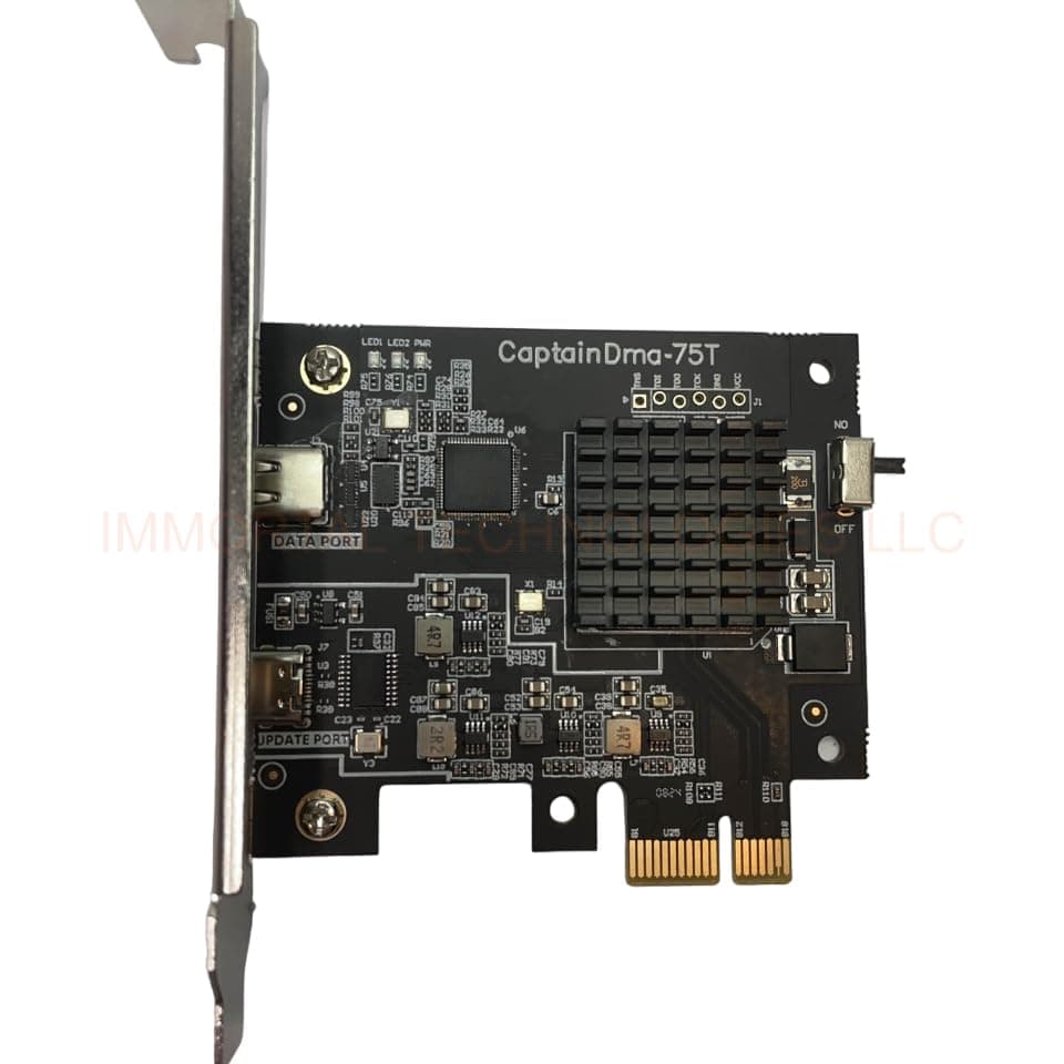 75T DMA Card - Direct Memory Access USB-C - PCILeech Compatible - PCIe - 300 MB/s Artix-7 75T FPGA - Xilinx
