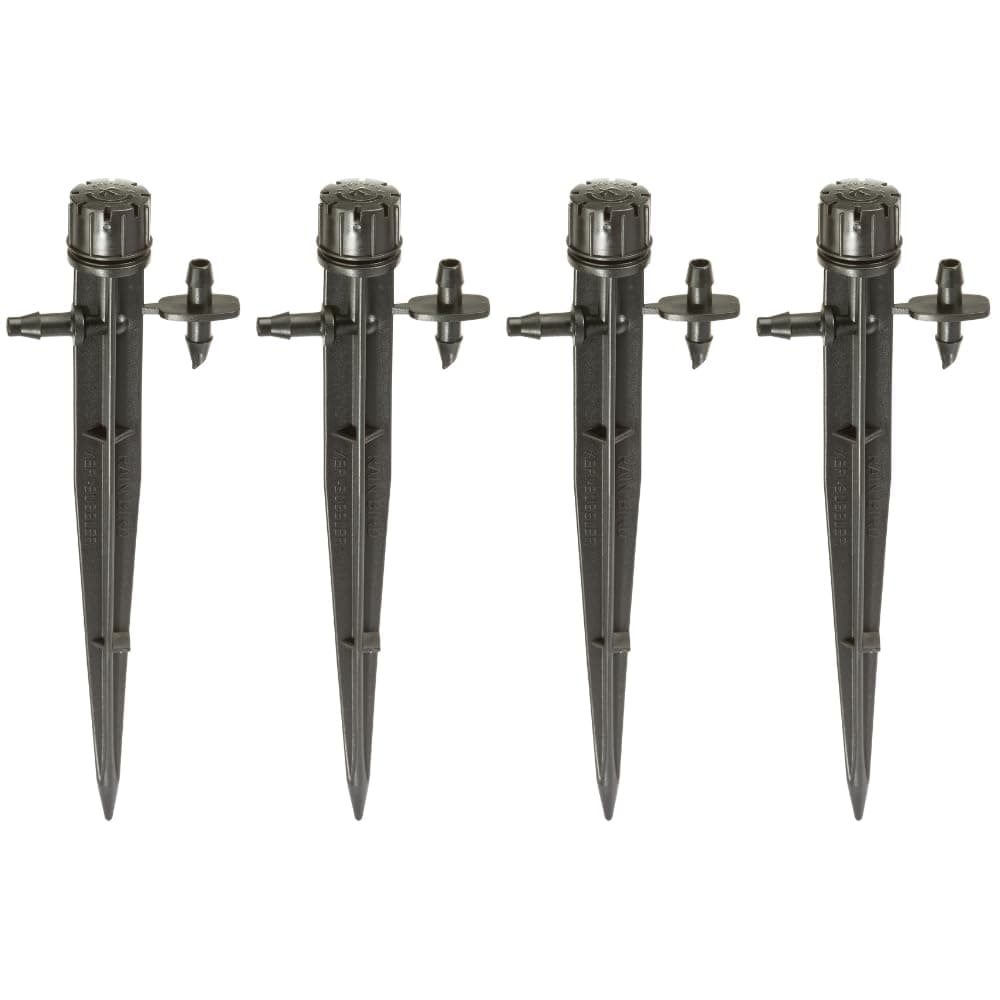 Rain Bird MBF4PKS Drip Irrigation Micro-Bubbler on Stake, 360° Full Circle Pattern, 0-3' Spray Distance, 4-Pack