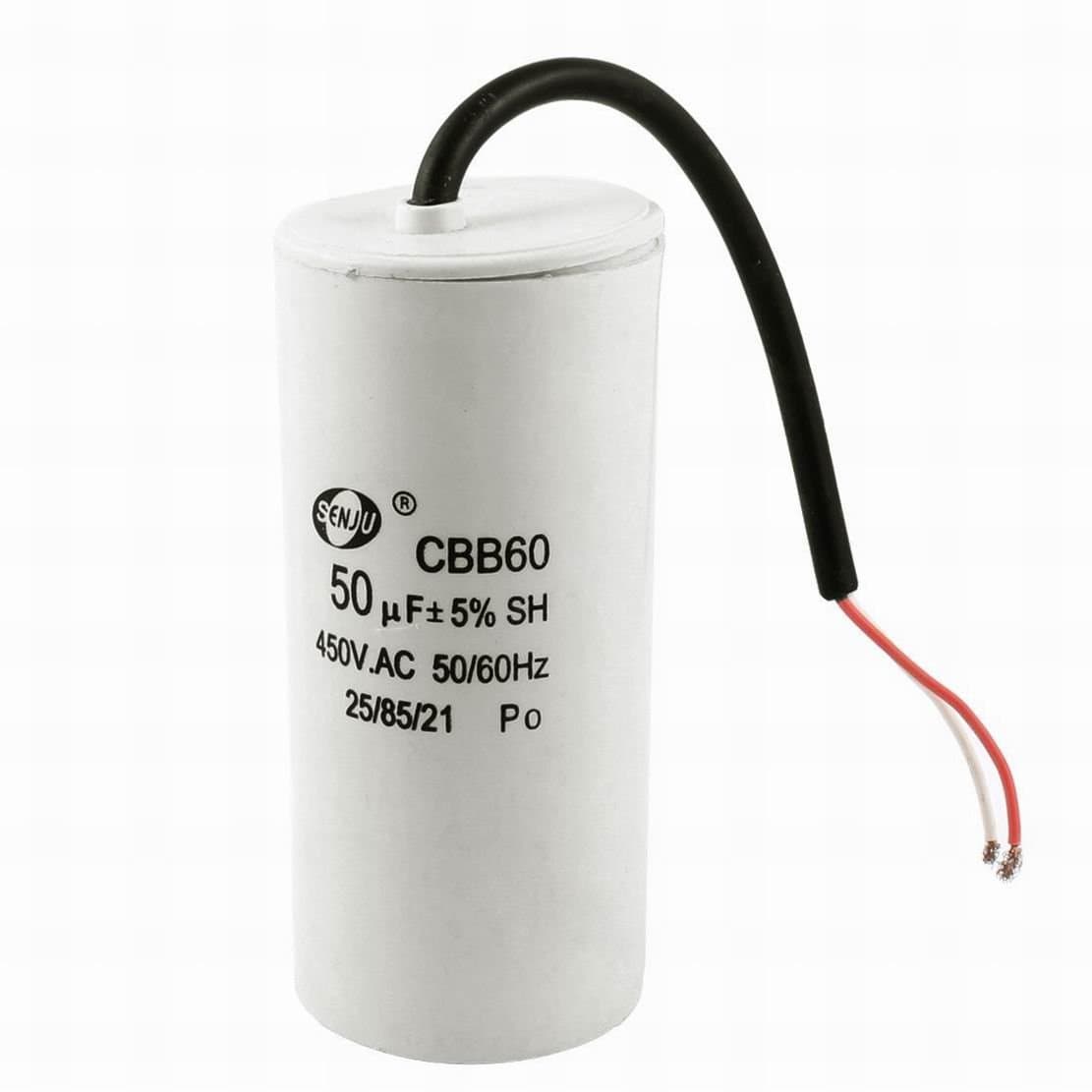 Motor Capacitor Cbb60 capacitance 60Uf 450Vac Frequency 50/60Hz White Capacitor (50Uf)