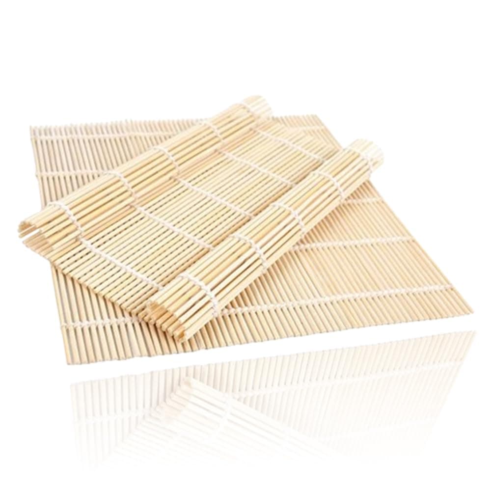 Bamboo Sushi Rolling Mat 2-Pack - Create Delicious Sushi Rolls Effortlessly! Sushi Maker Kit for Perfect Homemade Sushi - 9.5" x 9.5" Size