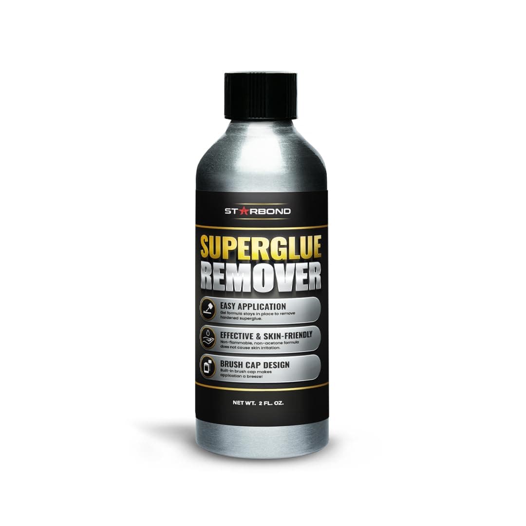 Starbond 2 oz. Super Glue Remover – Dissolves Adhesive – CA Glue Debonder with Easy Brush Cap Applicator