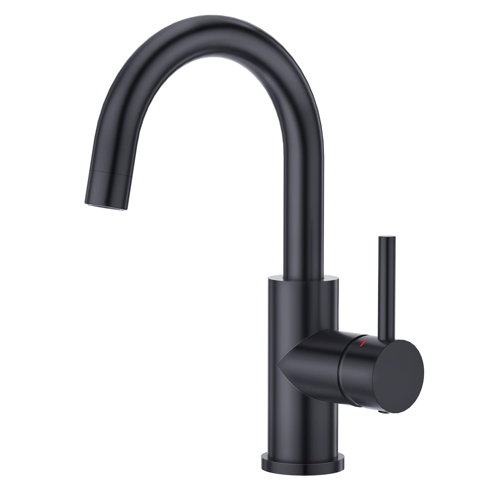 CREA Kitchen Single Handle Mixer Tap,Kitchen Sink Tap, Basin Taps with 360° Swivel Spout, for Small Kitchen or Bathroom, Bar Sink Tap with UK Standard Fittings, Matte Black