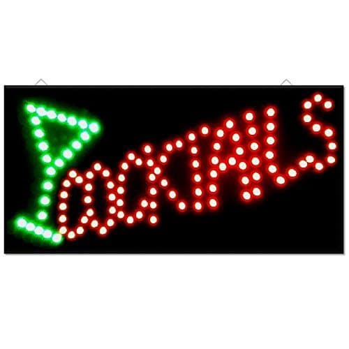 Cocktail Drinks Bar Pub Club Window Display Led Light Sign Lamp Home Restaurant Shop Disco Gift 48cm x 24cm