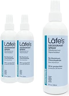 Lafe's Natural Deodorant | 8oz Aluminum Free Natural Deodorant Spray for Women & Men | Paraben Free & Baking Soda Free with 24-Hour Protection | Unscented | 3 Pack