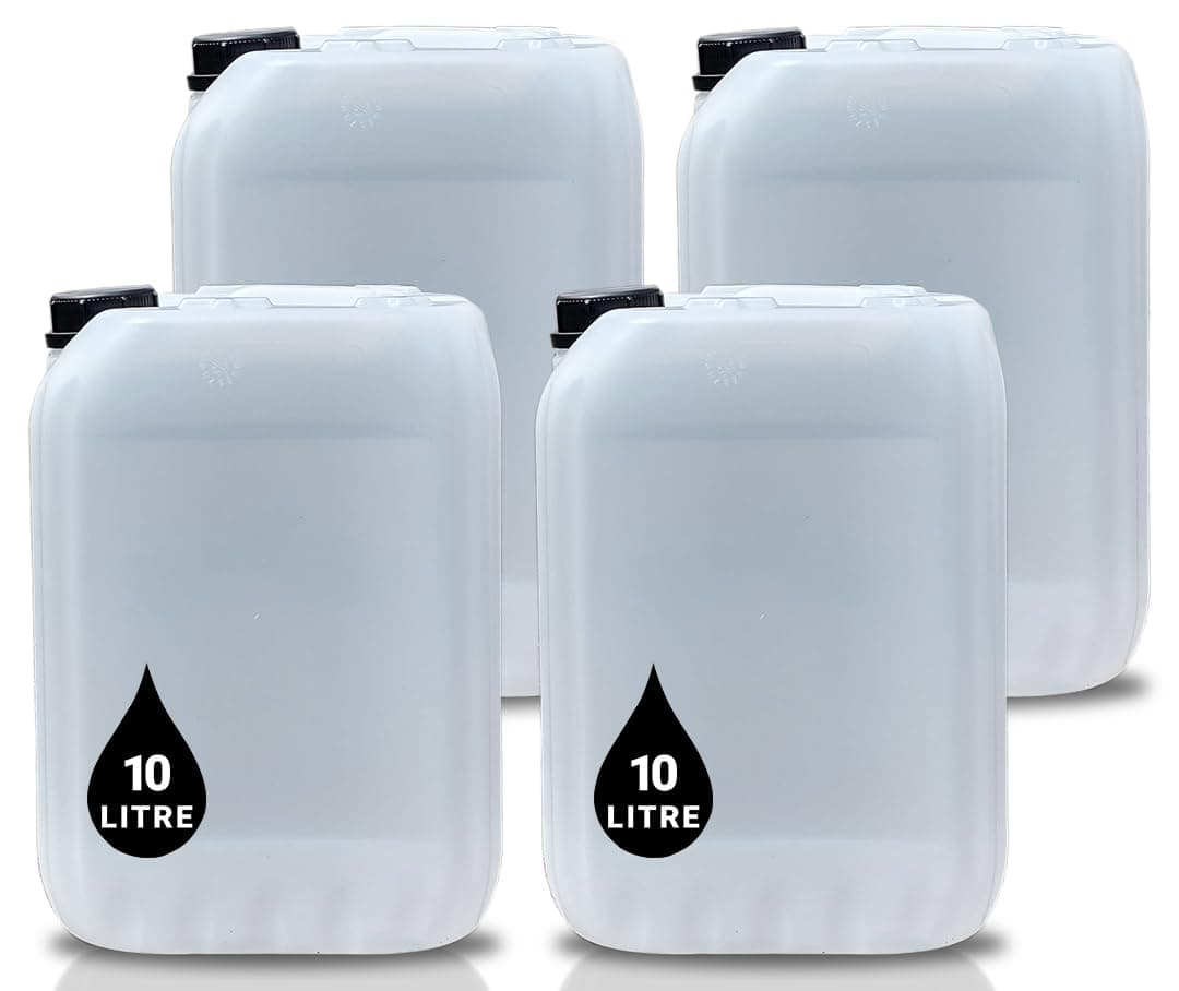 PowerChem 10L JERRY CAN - UN Approved Stackable Bottle Container + 51mm Tamper Evident Cap | Perfect for Storage of Water Liquid NATURAL