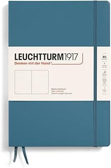 Notebook Hardcover Composition B5-219 Numbered Pages for Writing and Journaling (Stone Blue, Plain)