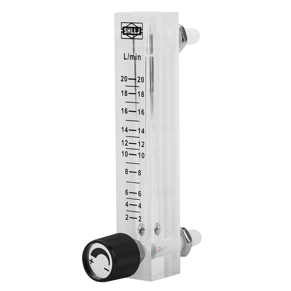 Flowmeter 2-20LPM Acrylic Air Gas Flowmeter with Control Valve for Measuring Controlling Gas