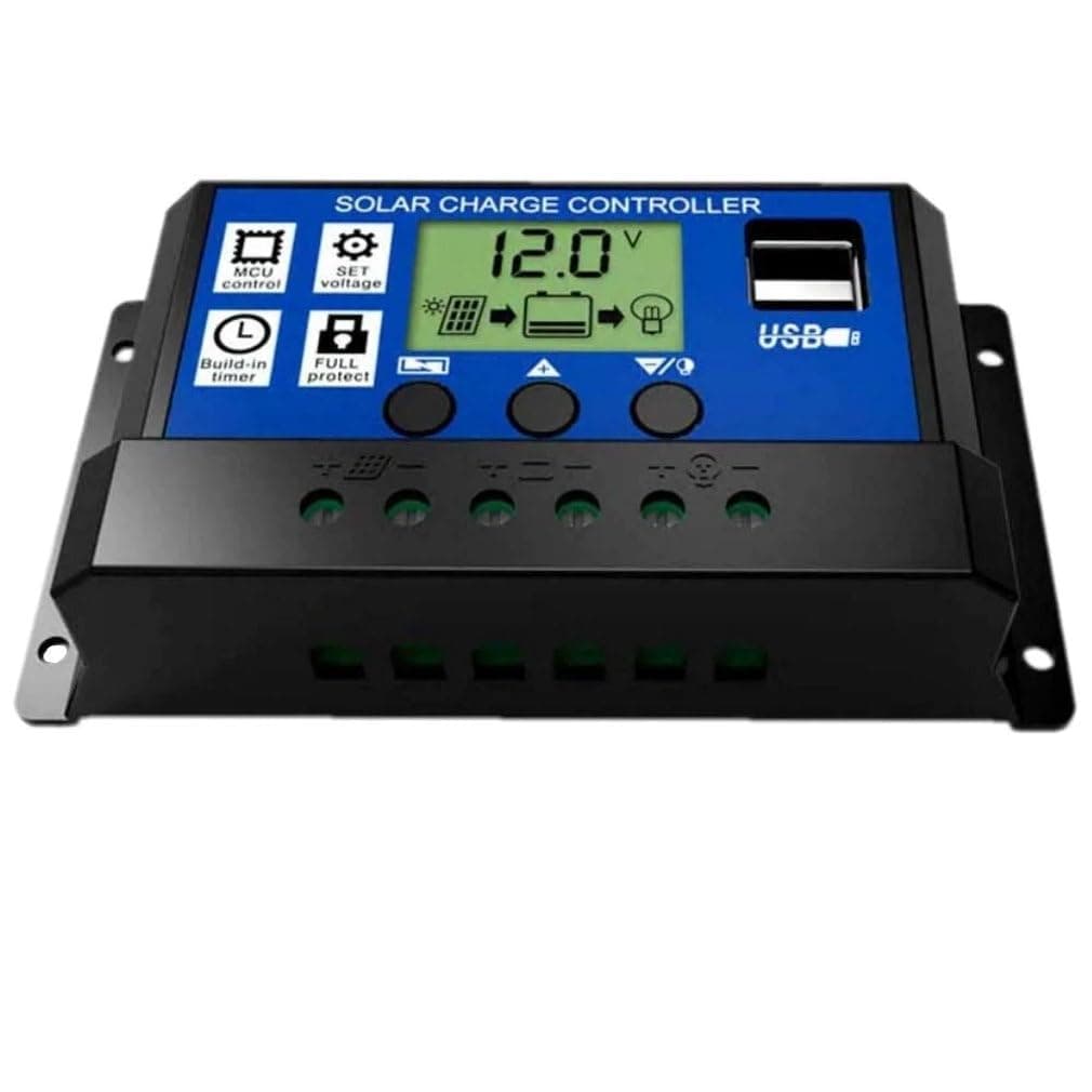 20A Intelligent Solar Charge Controller with LCD Display, USB Port, Battery Protection for LED Lighting