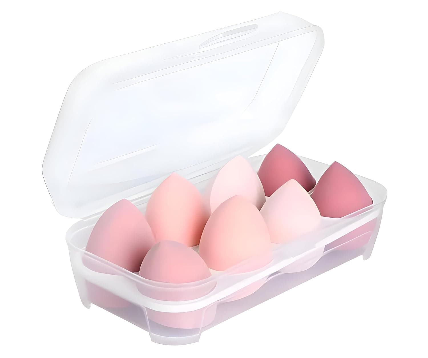 MOMENT 8-Pack Make up Sponge Set, Face Beauty Make Up Sponges Blender Makeup Eggs with Case Latex-Free Vegan Foundation Applicator Makeup Puff for Powder Cream
