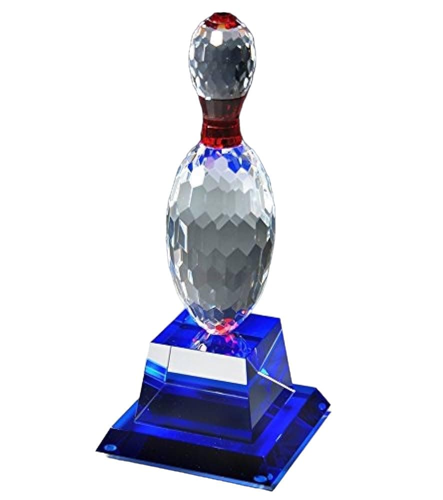 Crystal Bowling Pin Trophy with Free Engraving (Customize Now!)