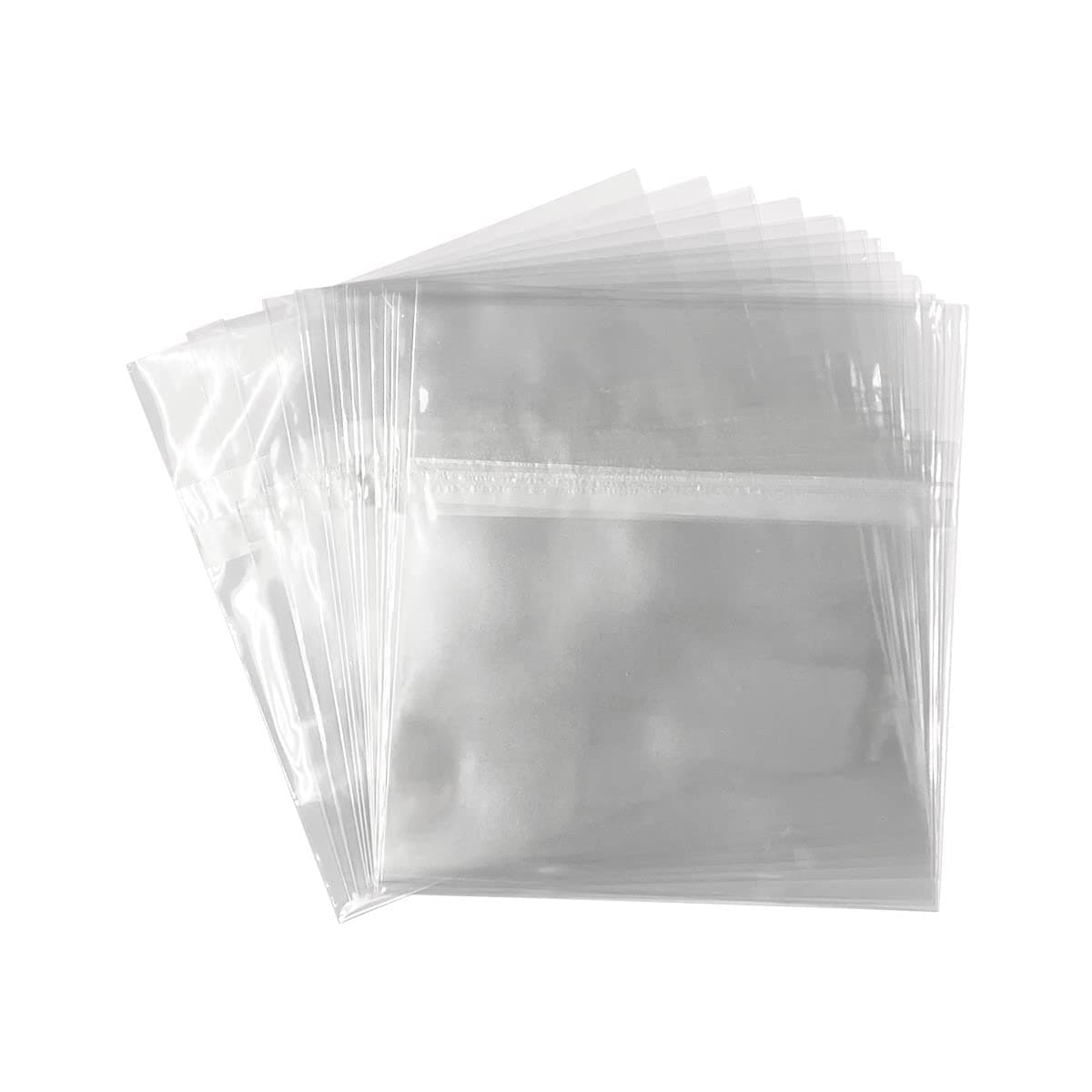 6 1/8" x 5 1/8" Crystal Clear Self Sealing OPP Cellophane Poly Bags Food Grade Gift Wrapping 10.4mm Standard CD Jewel Case and More