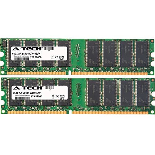 A-Tech 2GB KIT (2 x 1GB) for EMachines W Desktop Series W1500 W1640 W1700 W1800 W2060 W2785 W2828 W2888 W2925 W3050 W3080 W4060 W4685 W4686 W4885. DIMM DDR Non-ECC PC2700 333MHz RAM Memory