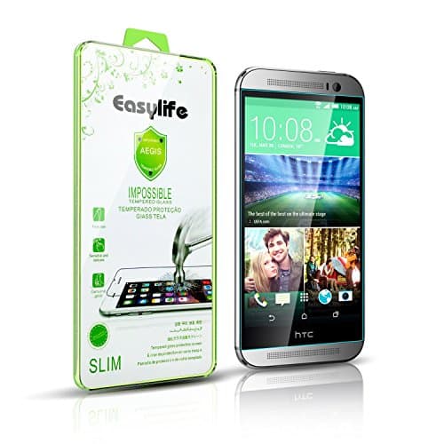 HTC One M9 Tempered Glass Screen Protector, Easylife® No Bubbles, Anti- Oil, Anti-Scratch, Extra Thin, High Definition, Touchscreen Accuracy [Life Time Warranty]. (HTC M9)