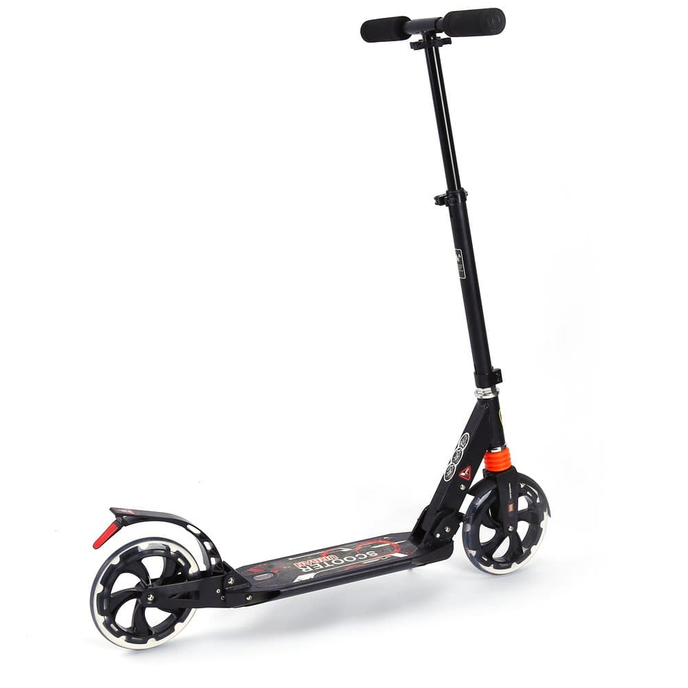 sococo Folding Scooter, 89 to 104cm Height Adjustable Kick Scooter Town Urban City Commuter Push Adult Scooter with 2 Big 200mm Wheels