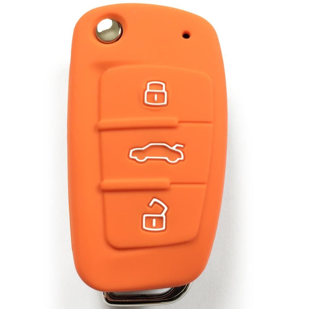 Orange Accented White Smart Remote Key Cover Protector for Audi by First Midwest