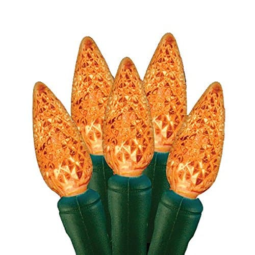 String of 70 Forever Bright C6 LED Energy Saving Orange Indoor/Outdoor Halloween Lights