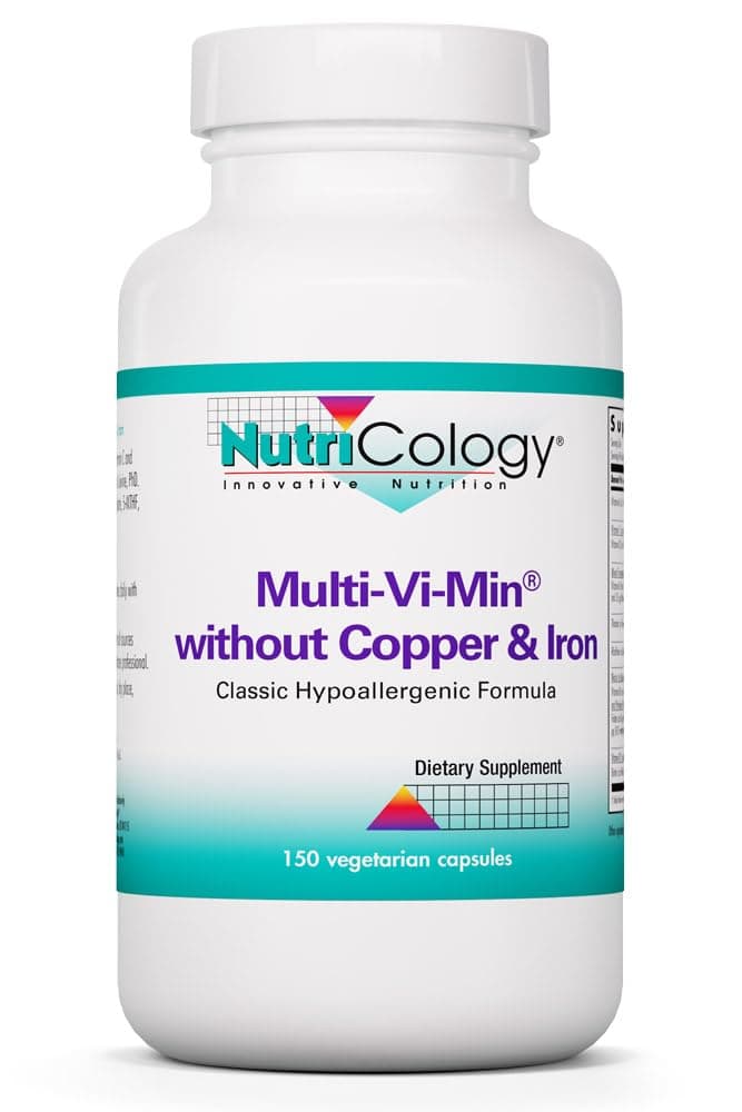 Allergy Research Group Nutricology Multi-Vi-Min Without Copper & Iron - Multivitamin for Men & Women, Mineral Complex, Active Nutrients, with Iodine - 150 Count