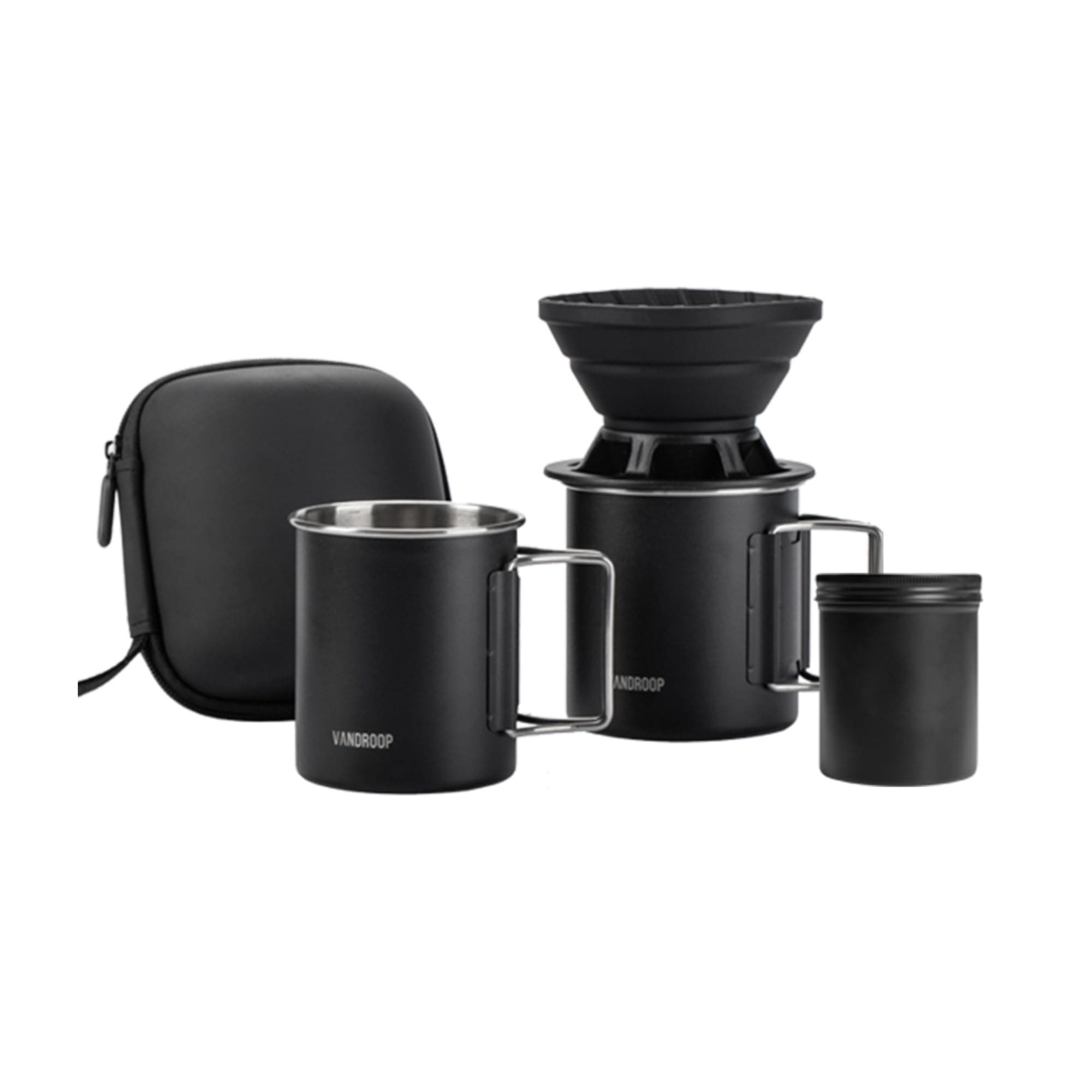 Portable Pour Over Coffee Maker Set with 7oz Coffee Container, Collapsible Silicone Coffee Dripper Set, Perfect for Travel, Camping, Home (2 cups)