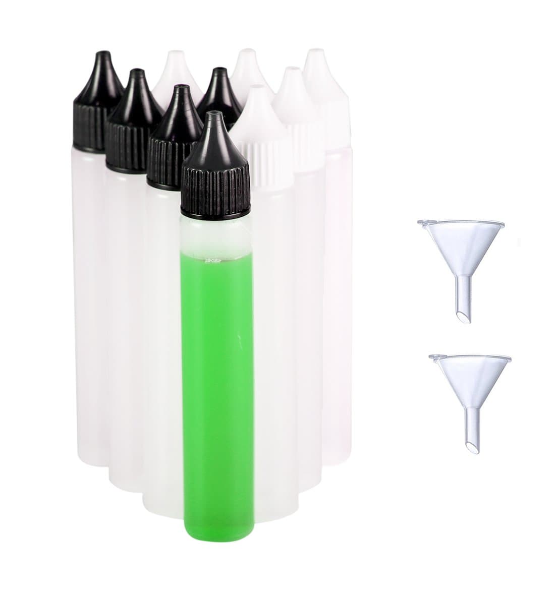 50 Pack x 30ml LDPE Plastic Unicorn Pen Shape Dropper Bottle, 1 oz Eliquid Applicator Bottle Liquid Dispensor Ink Bottle Squeezable Bottles (Transparent Bottle + White Cap)