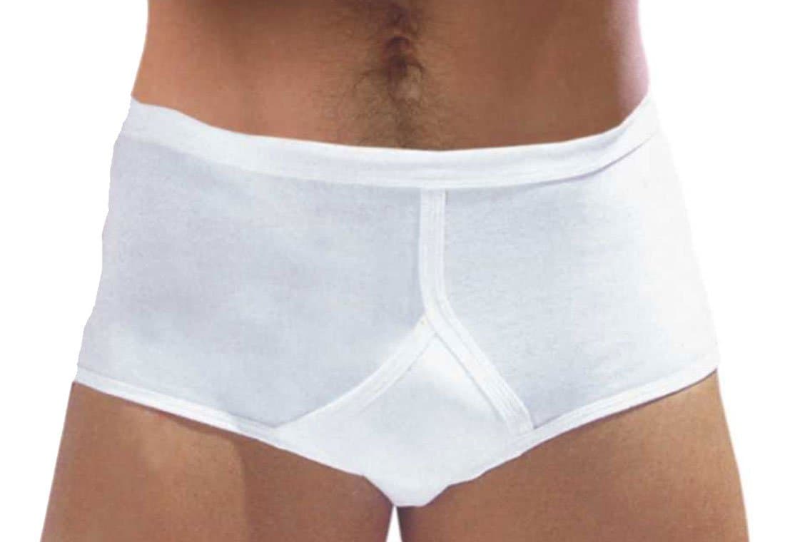 Mens White 100% Cotton Y-Fronts 3 Pack (Large Uk 3 Eu)