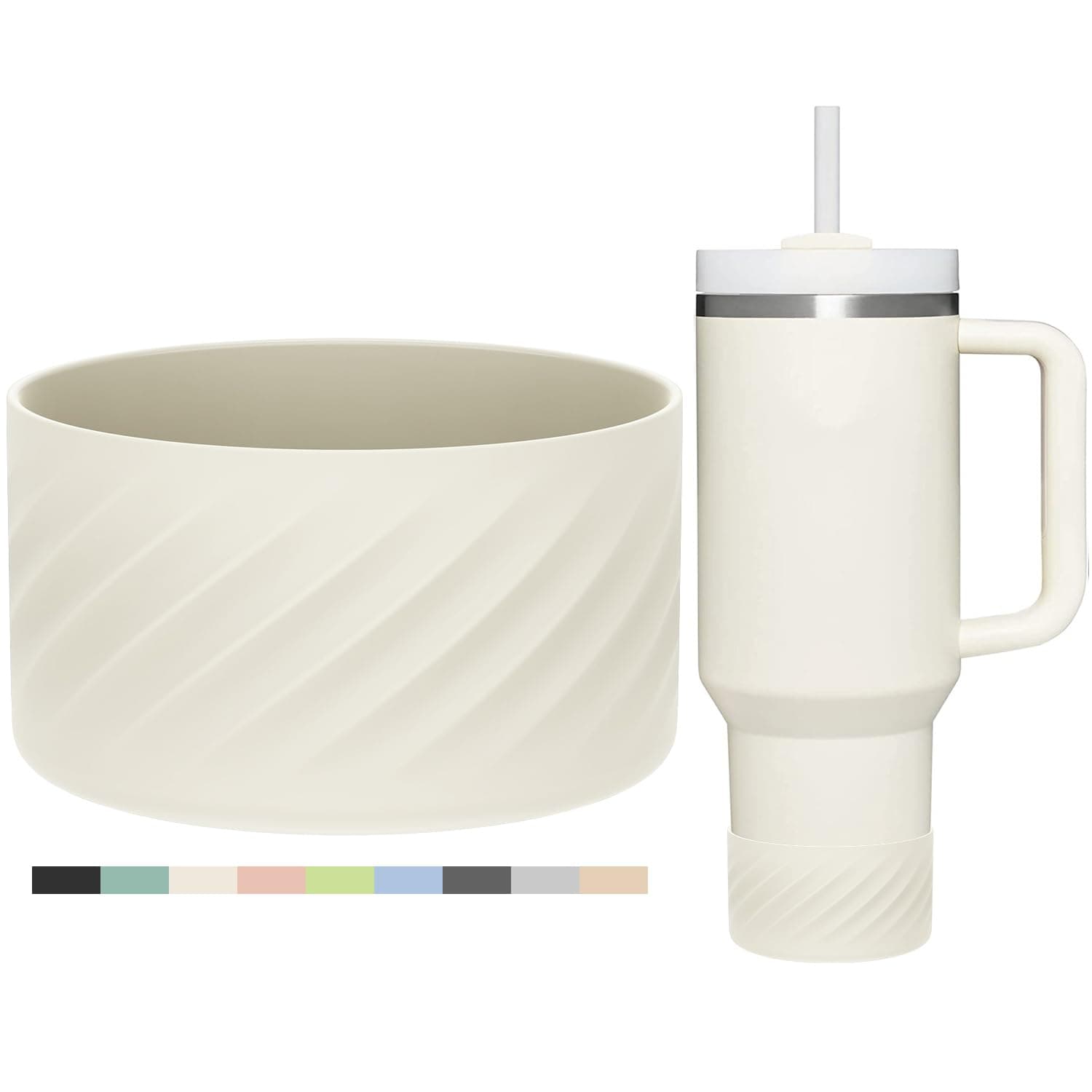 Affute Protective Silicone Boot for Stanley Quencher H2.0 40 oz & IceFlow Flip 20 oz 30 oz and hydroflask 12-24 oz, Anti-Slip Bottle Bottom Sleeve Cover