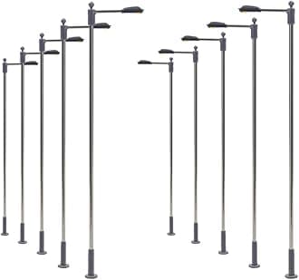 LQS10 10pcs Model Railway Train Lamp Post Street Lights HO OO Scale LEDs New