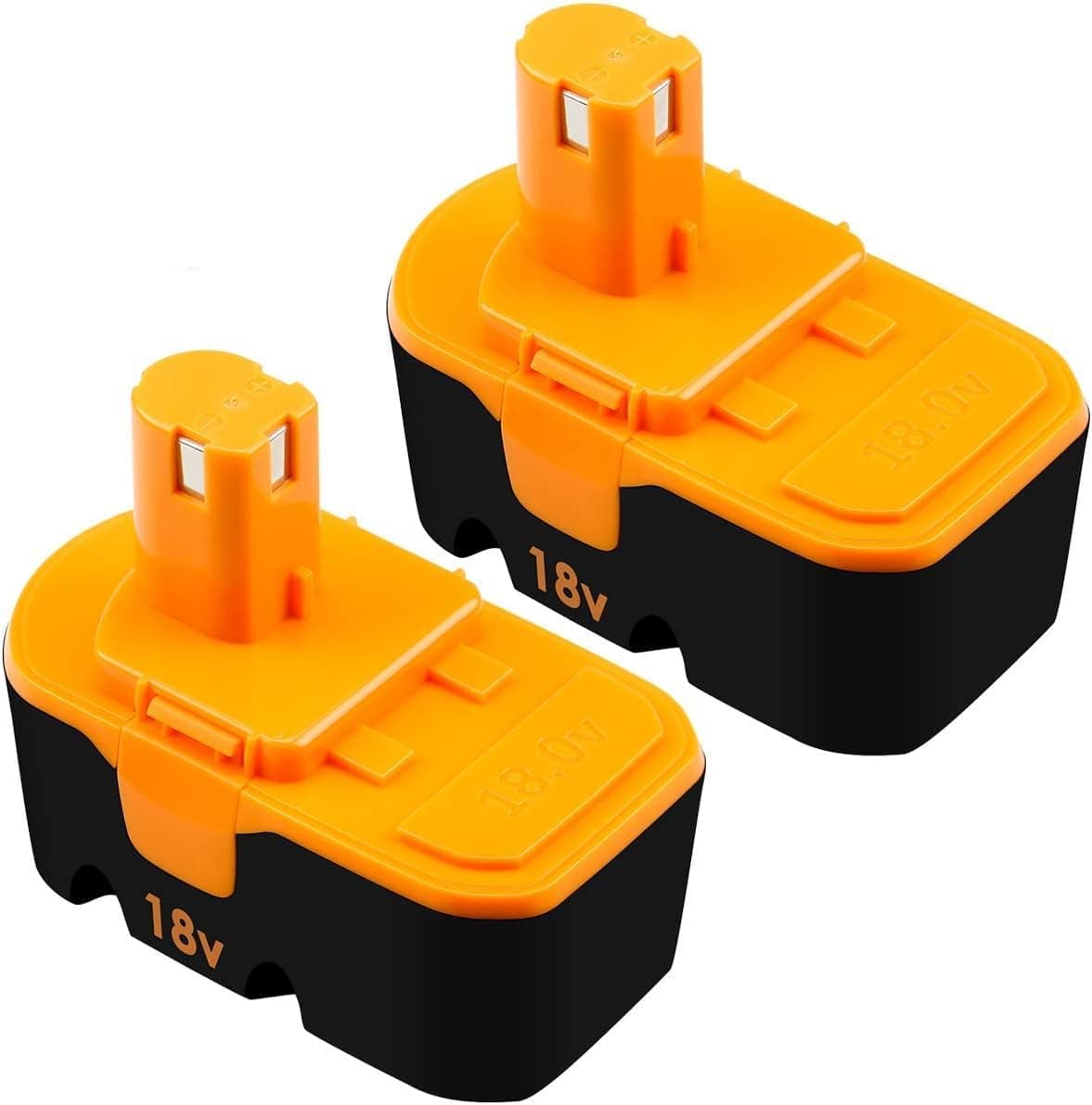 [Upgraded to 3.6Ah] 2 Pack P100 Replacement for 18V Ryobi Battery Compatible with Ryobi 18V Battery Replace for P101 ABP1803 BPP1820 1322401 1400672 130224007 Battery Cordless Power Tools (Orange)