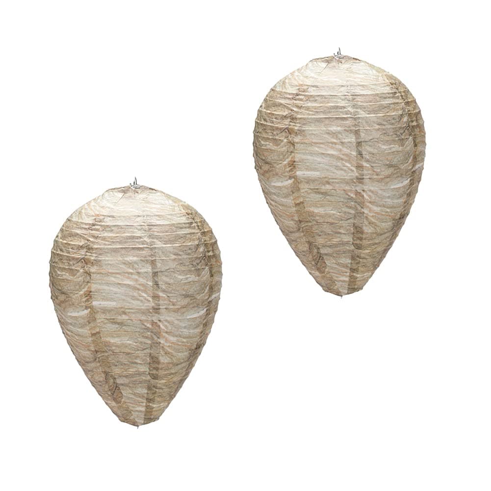 2 Pcs Wasp Nest Decoy Wasp Nest Lantern Safe Hanging Wasp Deterrent for Wasps Hornets Yellow Jackets