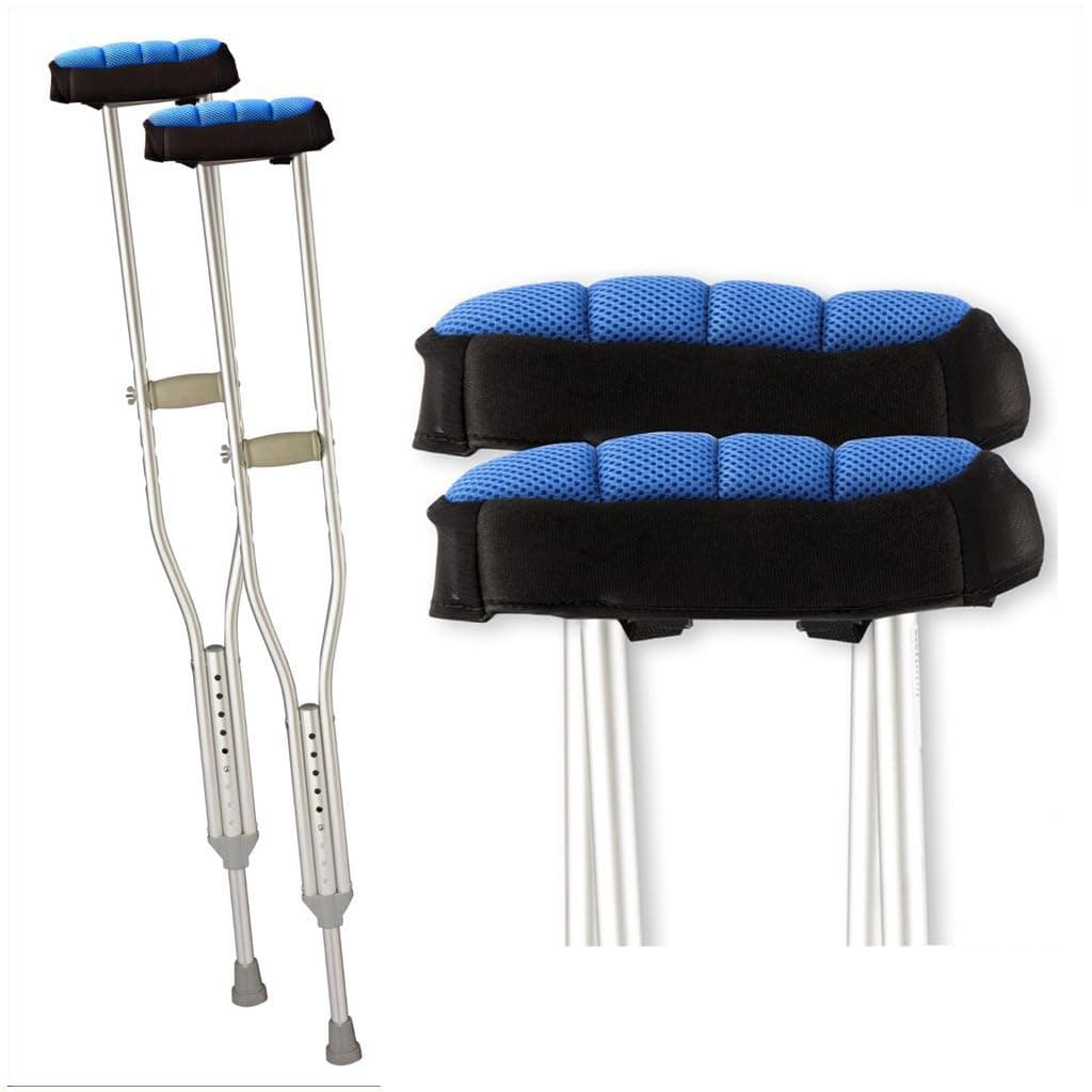 ErgoPAD- Soft Ergonomic Double-Layer Foam Padding for Underarm Crutches. Universal Underarm Double-Padded Crutch Pillow Covers with Lateral Cushioned Support (2 Unit Pack-Universal)