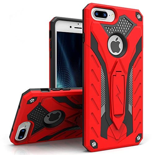 ZIZO Static Series for iPhone 8 Plus Case Military Grade Drop Tested with Kickstand iPhone 7 Plus iPhone 6s Plus Case Red Black
