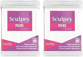 Premo Sculpey Light-Weight Professional Crafting Clay, White, 2oz (Pack of 2)