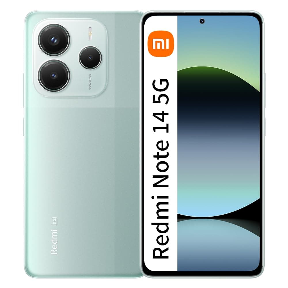 XIAOMI Redmi Note 14 5G + LTE (for Tmobile Mint Tello Global) (256GB + 8GB) 6.67" NFC 120Hz 108MP AI Triple Cam Unlocked Model 24094RAD4G Dual Sim (Coral Green)