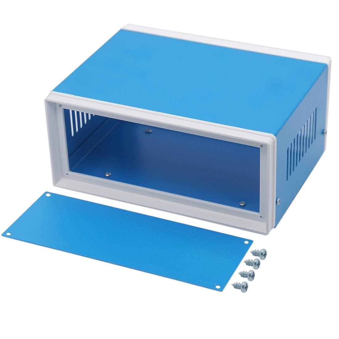 Zulkit Blue Metal Enclosure Project Case DIY Box Junction Case 6.7 x 4.3 x 3.1 inch (170 x130x80mm) Water Repellent