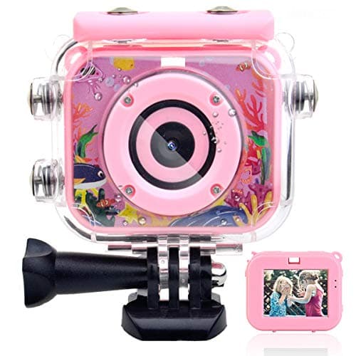 denicer Waterproof Kids Camera with 2.0 Inch LCD Display 12MP Photo Resolution & 1080P Video Resolution with 32G SD Card Underwater Children's Camera for 4-12 Boy Birthday Blue