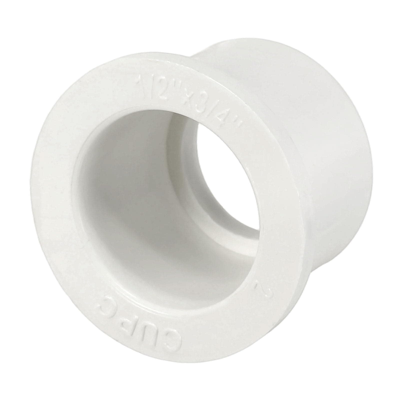 1Pcs 3/4" x1/2" PVC Reducer Bushing Fitting, SCH40 (Spigot x Socket) Furniture Grade PVC Pipe Fitting, Reducer Bush Adapter for Home Sewer Plumbing, Industrial, Pipe Connection